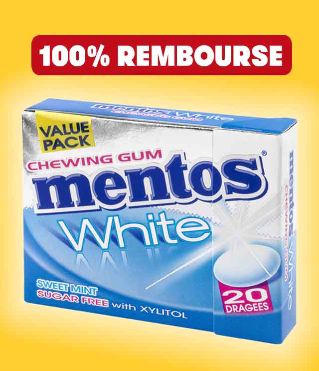 Cashback Mentos Gum White 100% remboursés sur myShopi