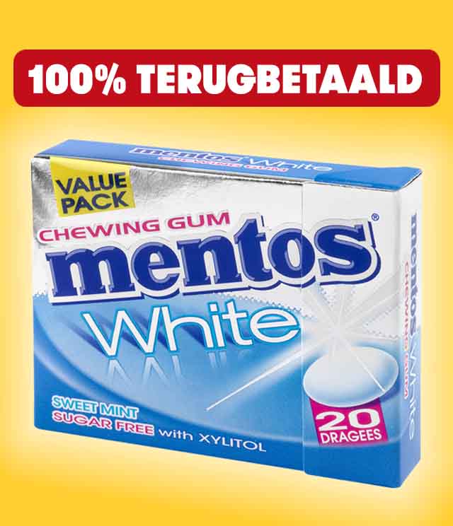 Mentos Gum White 100% terugbetaald cashback op myShopi