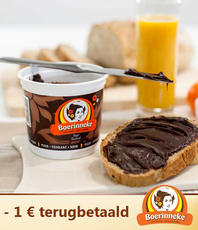 Boerinneke Chocopasta €1 terugbetaald cashback op myShopi