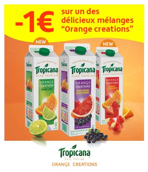 Cashback 1L Tropicana Orange Creations 1€ Remboursé sur myShopi