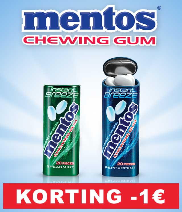 Mentos Instant Breeze Kauwgom 1€ Terugbetaald cashback op myShopi