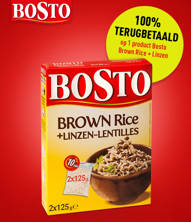 Bosto Brown rice + linzen 100% terugbetaald cashback op myShopi