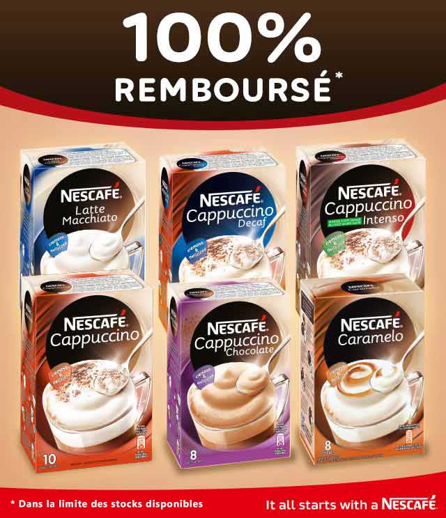 Cashback NESCAFÉ Cappuccino 100% Remboursé sur myShopi