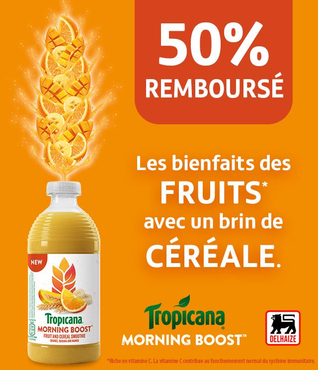 Cashback Tropicana Morning Boost 50% remboursés sur myShopi