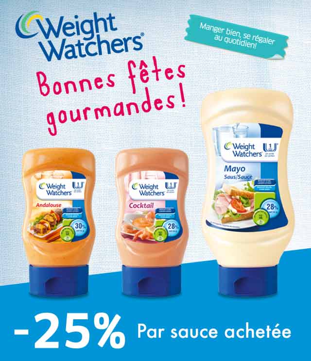 Cashback Sauces Weight Watchers -25% par sauce sur myShopi