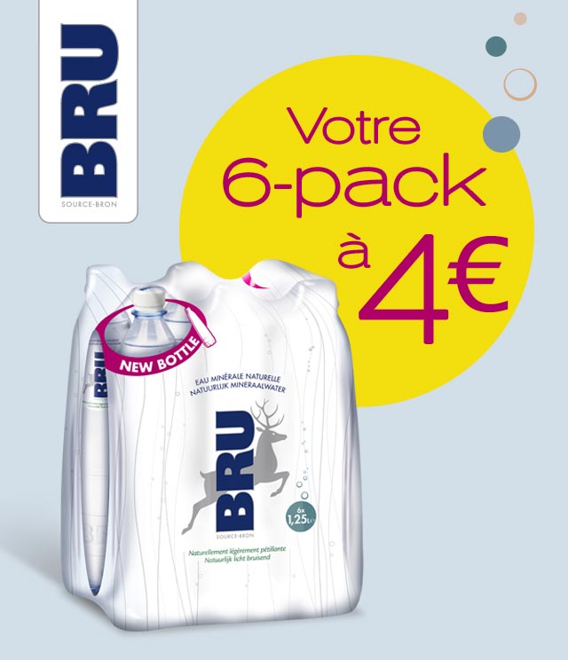Cashback Bru 125 cl Votre 6-pack à 4€ sur myShopi