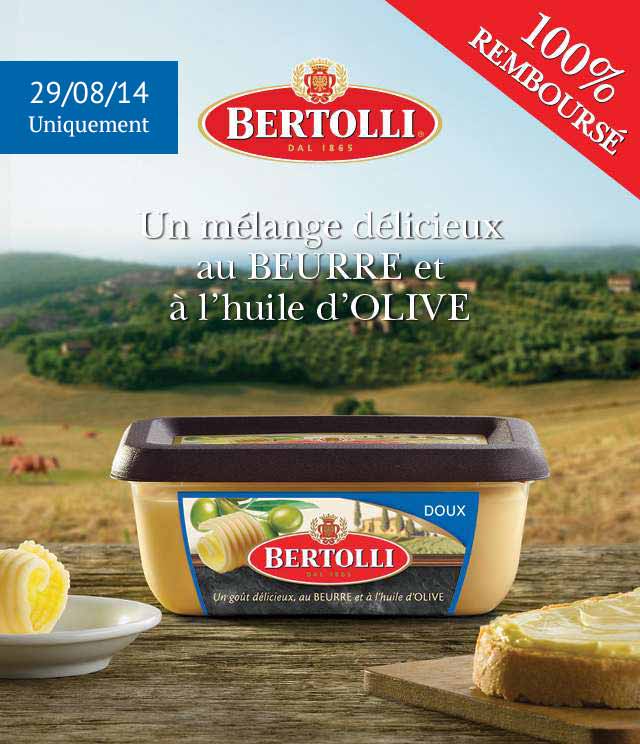 Cashback Bertolli 100% Remboursé sur myShopi