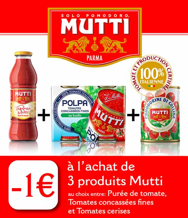Cashback Mutti 1€ Remboursé sur myShopi