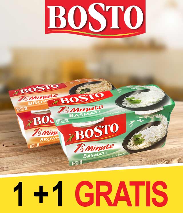 Bosto 1,5 minute 2x200g 1+1 Gratis cashback op myShopi