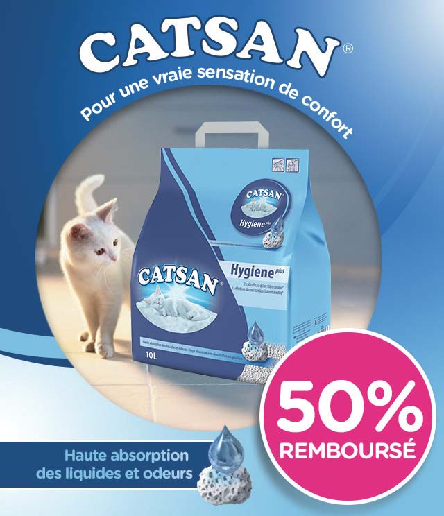 Cashback Catsan® Litière pour chats Hygiene plus 10L 50% Remboursé sur myShopi