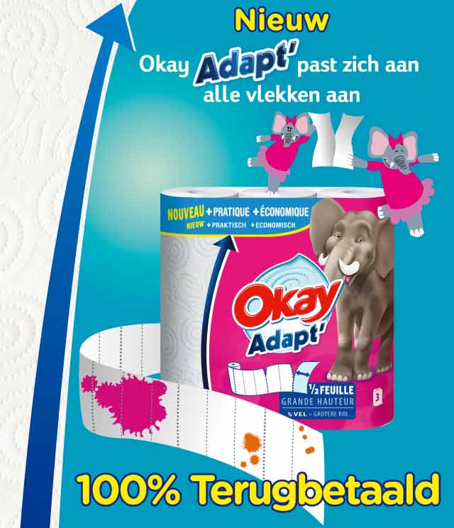 myShopi - Promotie Keukenrol Okay Adapt'  100% Terugbetaald