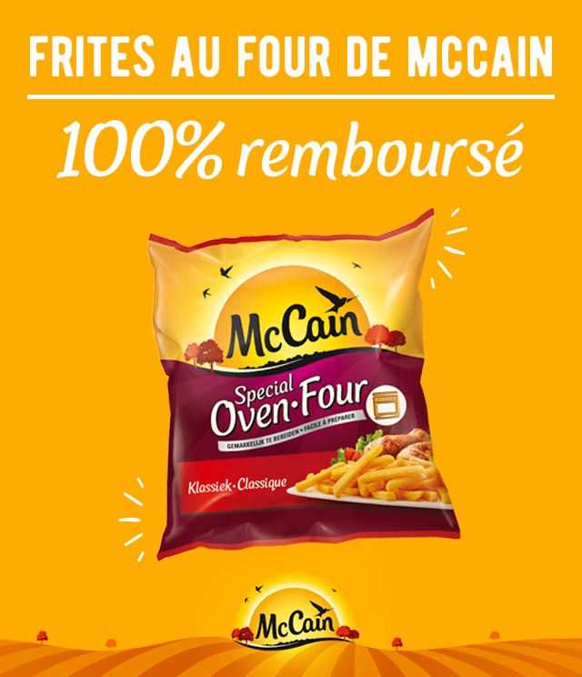 Cashback Frites au four de McCain 100% remboursé sur myShopi