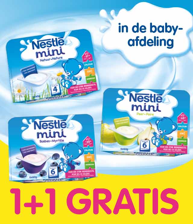 Nestlé Baby mini 1 + 1 Gratis cashback op myShopi