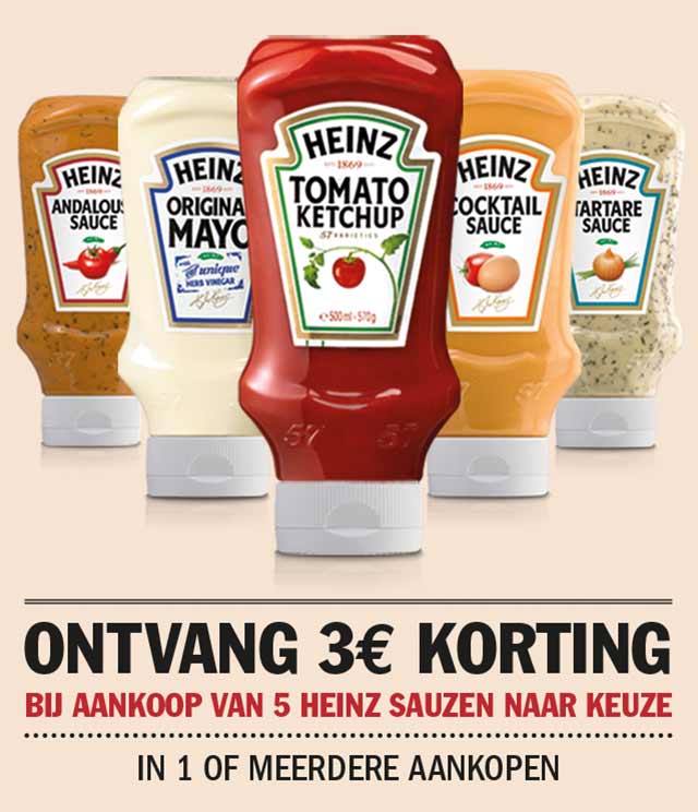 Heinz Sauzen Spaaractie 3€ Terugbetaald cashback op myShopi