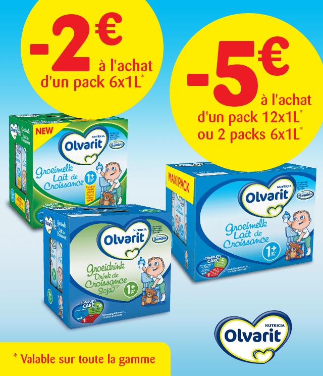 Cashback Olvarit Laits de Croissance 2€ ou 5€ remboursés sur myShopi