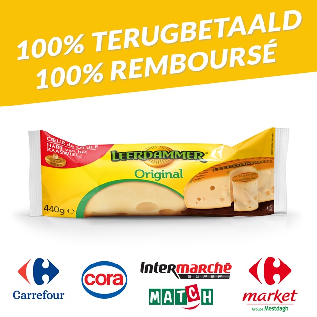 Leerdammer® kaas in promotie! 100% terugbetaald cashback op myShopi