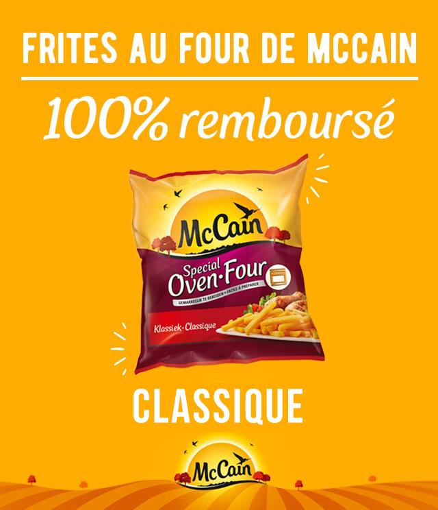 Cashback Frites au four de McCain 100% remboursé sur myShopi