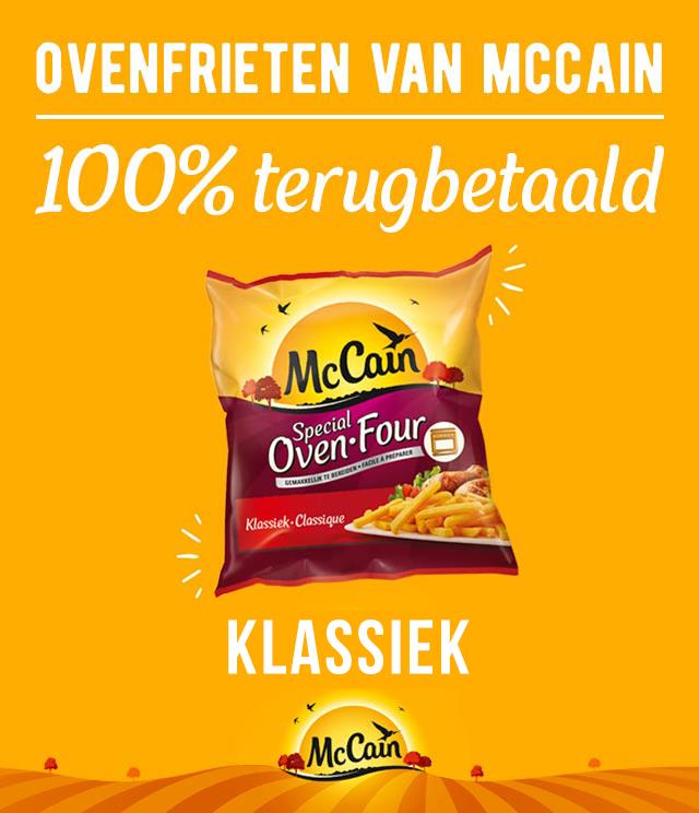 McCain Ovenfrietjes 100% terugbetaald cashback op myShopi