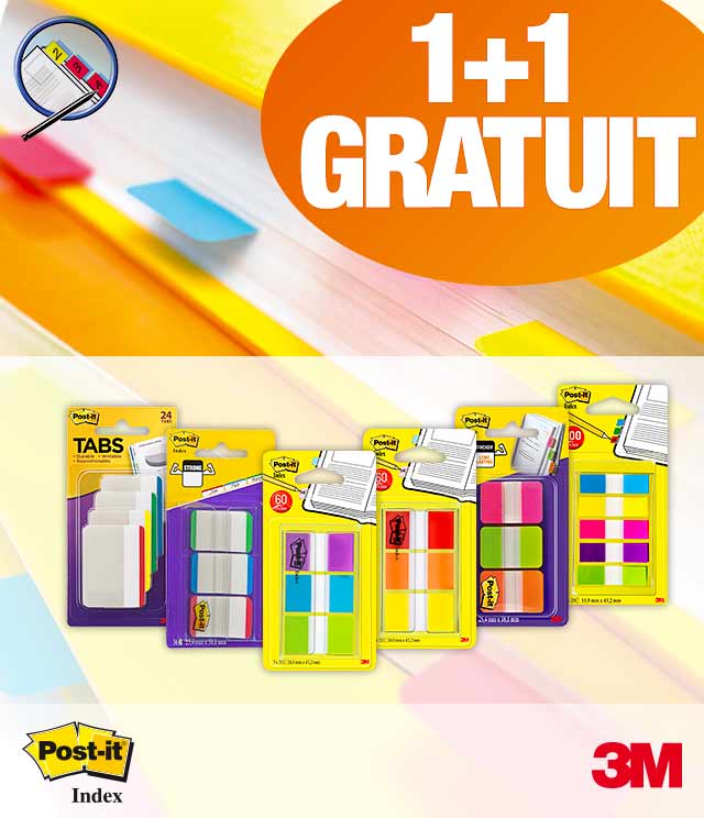 Cashback Post-it Index 1 + 1 Gratuit sur myShopi