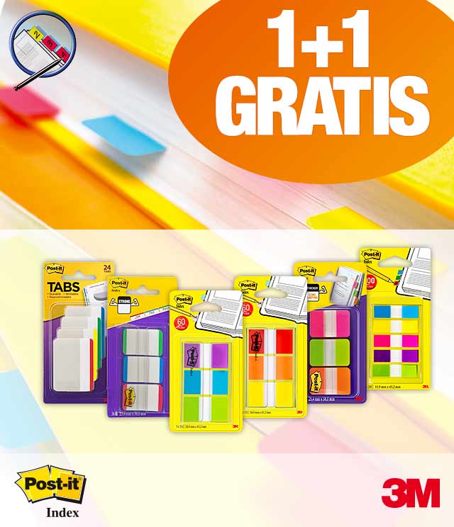 Post-it Index 1 + 1 Gratis cashback op myShopi