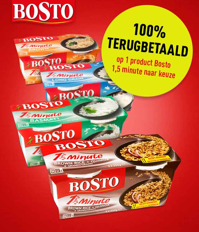 Bosto 1,5 minute "Microgolfrijst" 100% terugbetaald cashback op myShopi