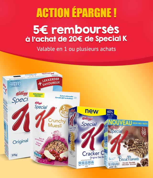 Cashback Action épargne Special K 5€ Remboursés sur myShopi