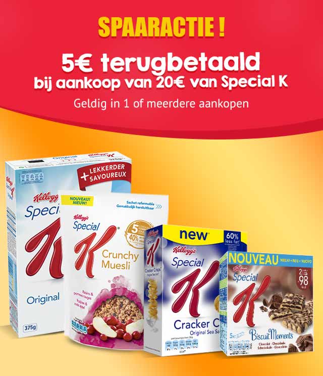 Special K Spaaractie 5€ Terugbetaald cashback op myShopi