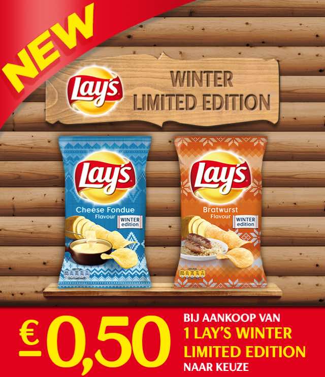 Lay’s Winter Editions €0,50 Terugbetaald cashback op myShopi