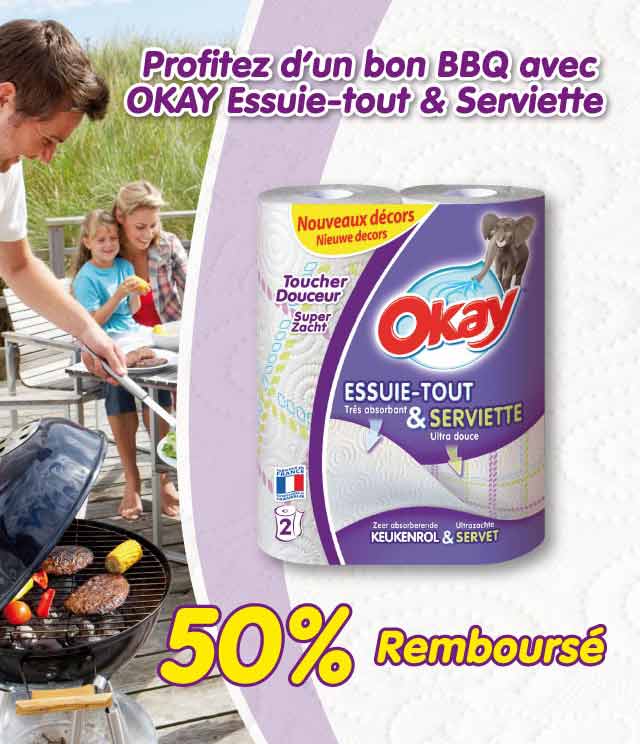Cashback Okay Essuie-tout et Serviette 50% Remboursé sur myShopi