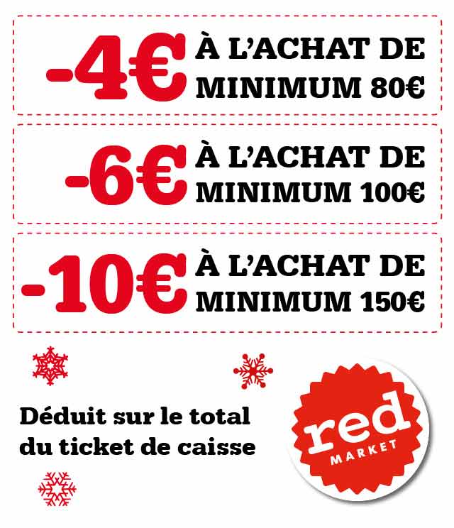 Cashback Red Market -4€ / -6€ / -10€ sur myShopi