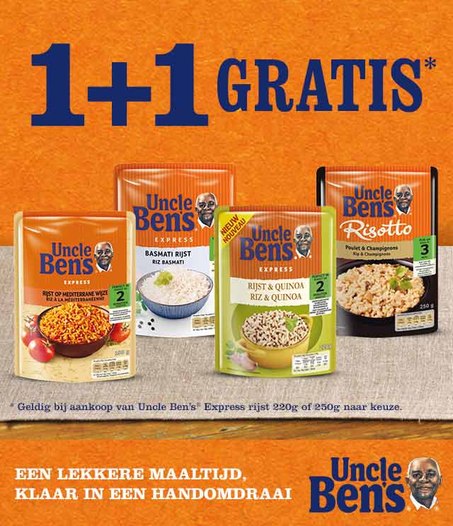 Uncle Ben's Express 1+1 gratis cashback op myShopi