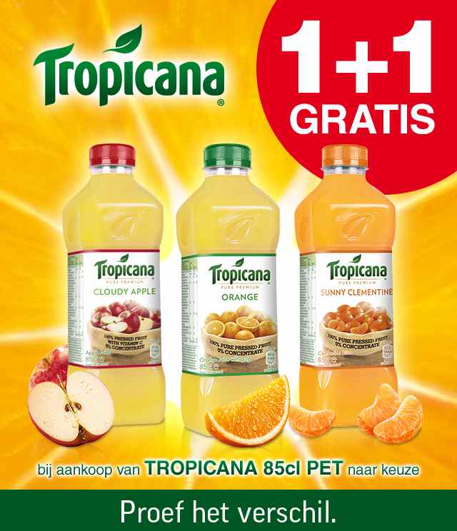 Tropicana 850ml 1 + 1 Gratis cashback op myShopi