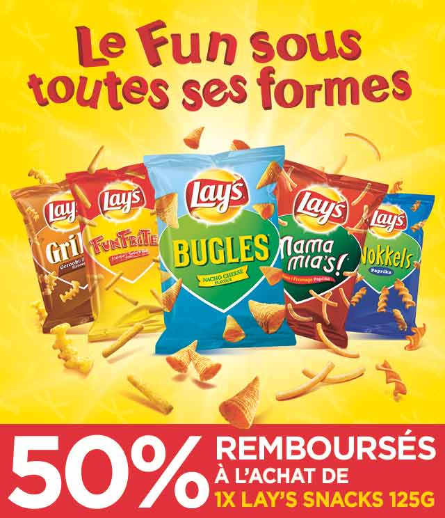 Cashback Lay's Snacks 50% remboursés sur myShopi