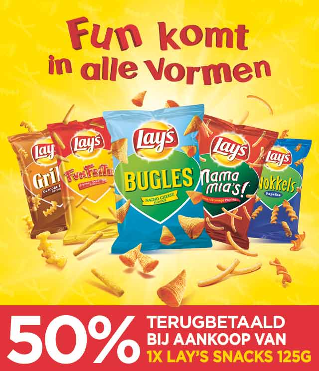Lay's Snacks 50% terugbetaald cashback op myShopi