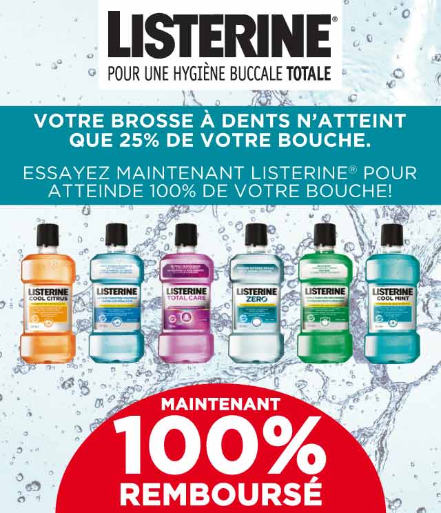 Cashback Listerine 500ml 100% Remboursé sur myShopi