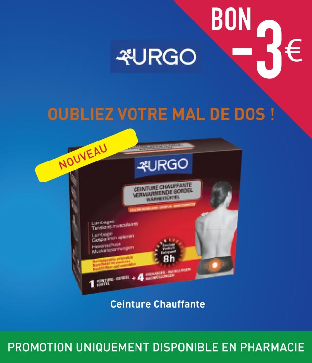 Cashback Urgo Ceinture Chauffante €3 Remboursés sur myShopi
