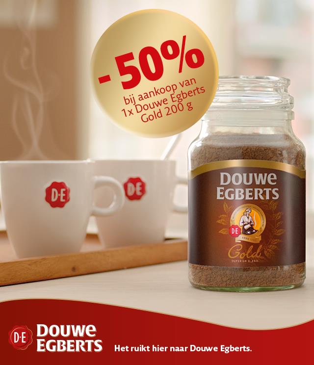 Douwe Egberts Gold oploskoffie 50% terugbetaald cashback op myShopi