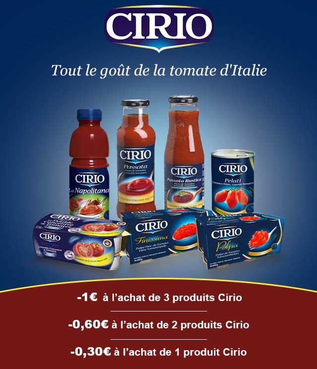Cashback Cirio Jusqu'à 1€ sur myShopi