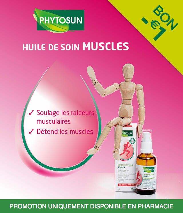 Cashback Phytosun - Huile de soin Muscles 1€ Remboursé sur myShopi
