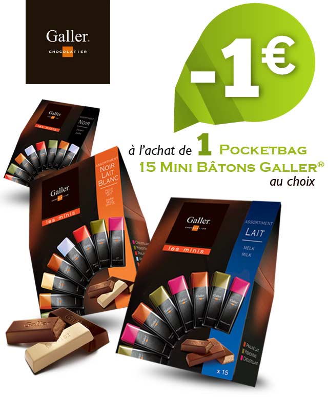 Cashback Galler Pocketbag Mini Bâtons 1€ Remboursé sur myShopi