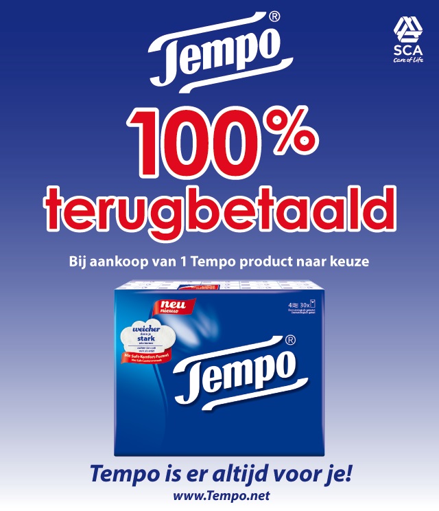 100% terugbetaald TEMPO zakdoeken 100% terugbetaald cashback op myShopi