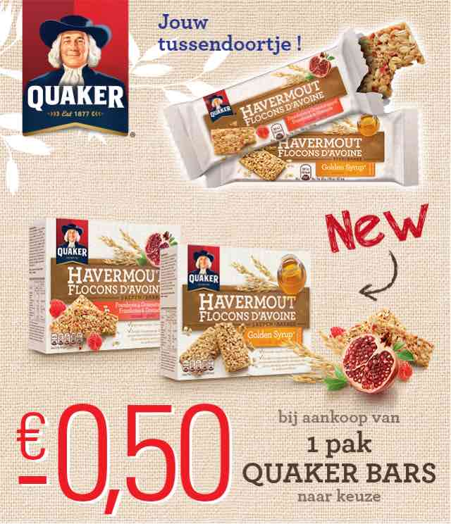 Quaker Havermoutrepen 0,50€ Terugbetaald cashback op myShopi
