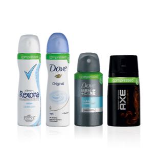 Cashback Rexona, Dove, Dove Men+Care, Axe COMPRESSED 2,50€ Remboursés sur myShopi
