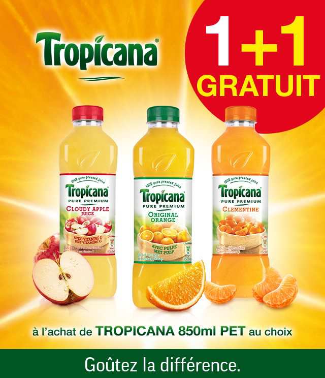 Cashback Tropicana 850ml 1 + 1 Gratuit sur myShopi