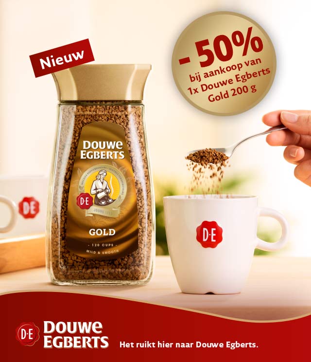 Douwe Egberts Gold oploskoffie 50% Terugbetaald cashback op myShopi