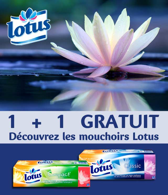 Cashback Mouchoirs Lotus Classic et Compact 1 + 1 Gratuit sur myShopi