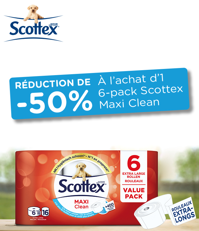 Cashback Scottex Maxi Clean 50% remboursé sur myShopi
