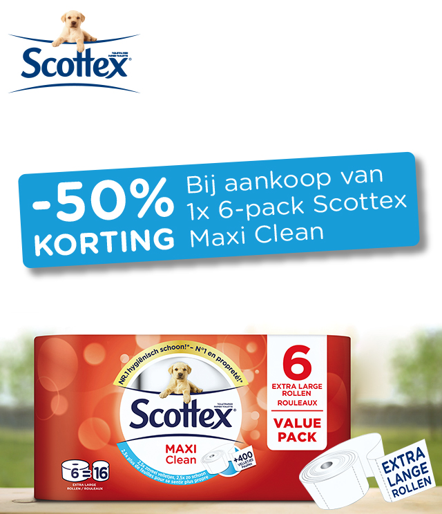 Scottex Maxi Clean 50% terugbetaald cashback op myShopi