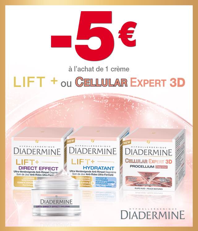 Cashback Diadermine Lift + ou Cellular Expert 3D 5€ Remboursés sur myShopi