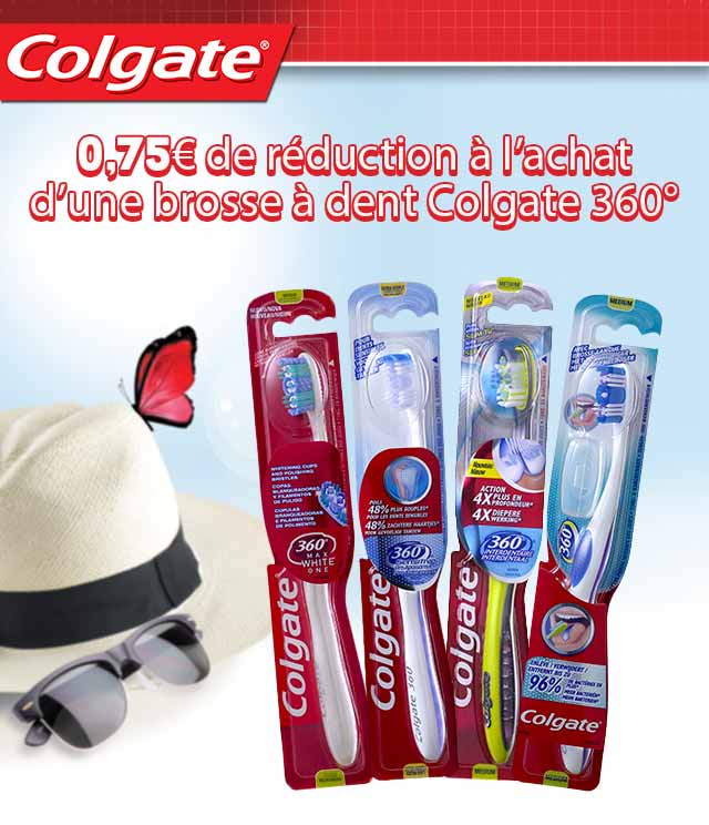 Cashback Brosse à dents Colgate 360° 0,75€ Remboursé sur myShopi
